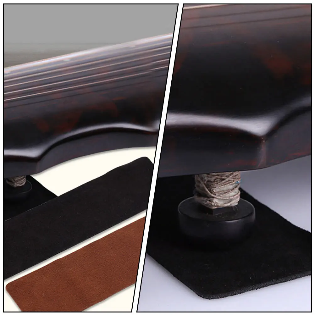 

2Pcs Durable Guqin Anti-Slip Mats Cowhide Non-Slip Guqin Stopper Guzheng Instrument Accessory Instrument Accessory