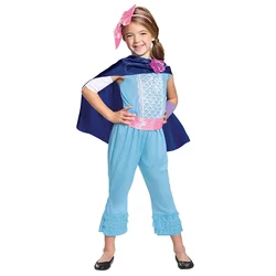 Kids Anime Toy Story Bo Peep Jumpsuit Suit Cosplay Costume Girl Cape Jumpsuit Headdress Halloween Costume