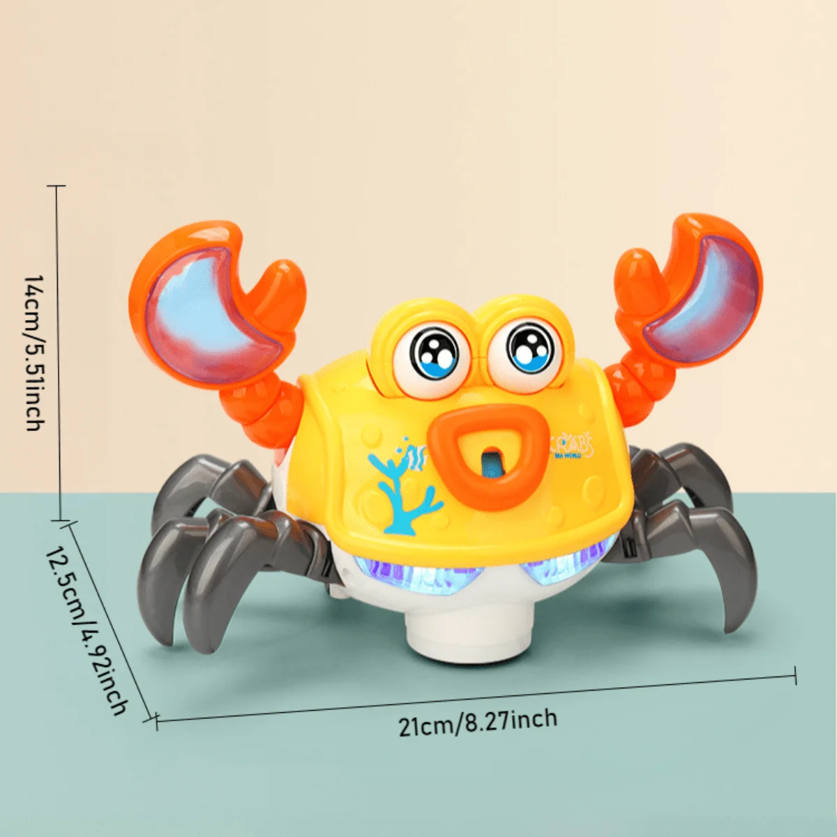 Cangrejo parpadeante Universal eléctrico, música colorida y luz, juguete para gatear de simulación de animales de dibujos animados, regalos de Navidad y Halloween