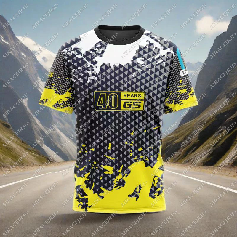 verao-para-bmw-gs-40-anos-camiseta-aventura-motorsport-motorrad-motocicleta-viagem-corrida-masculino-secagem-rapida-amarelo-cinza-nao-desbota