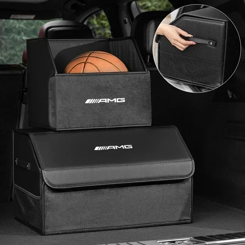 Car Trunk Suede Luggage Box Capacity Auto Multifunctional Folding For Mercedes Benz W201 W210 W108 W204 W205 W203 W211 W124 W177