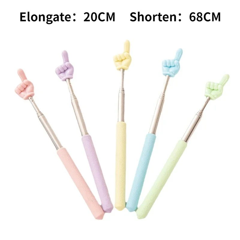1/5Pcs Macaron Color Retractable Finger Stick Teaching Aids for Learning to Read Small Retractable Reading Stick