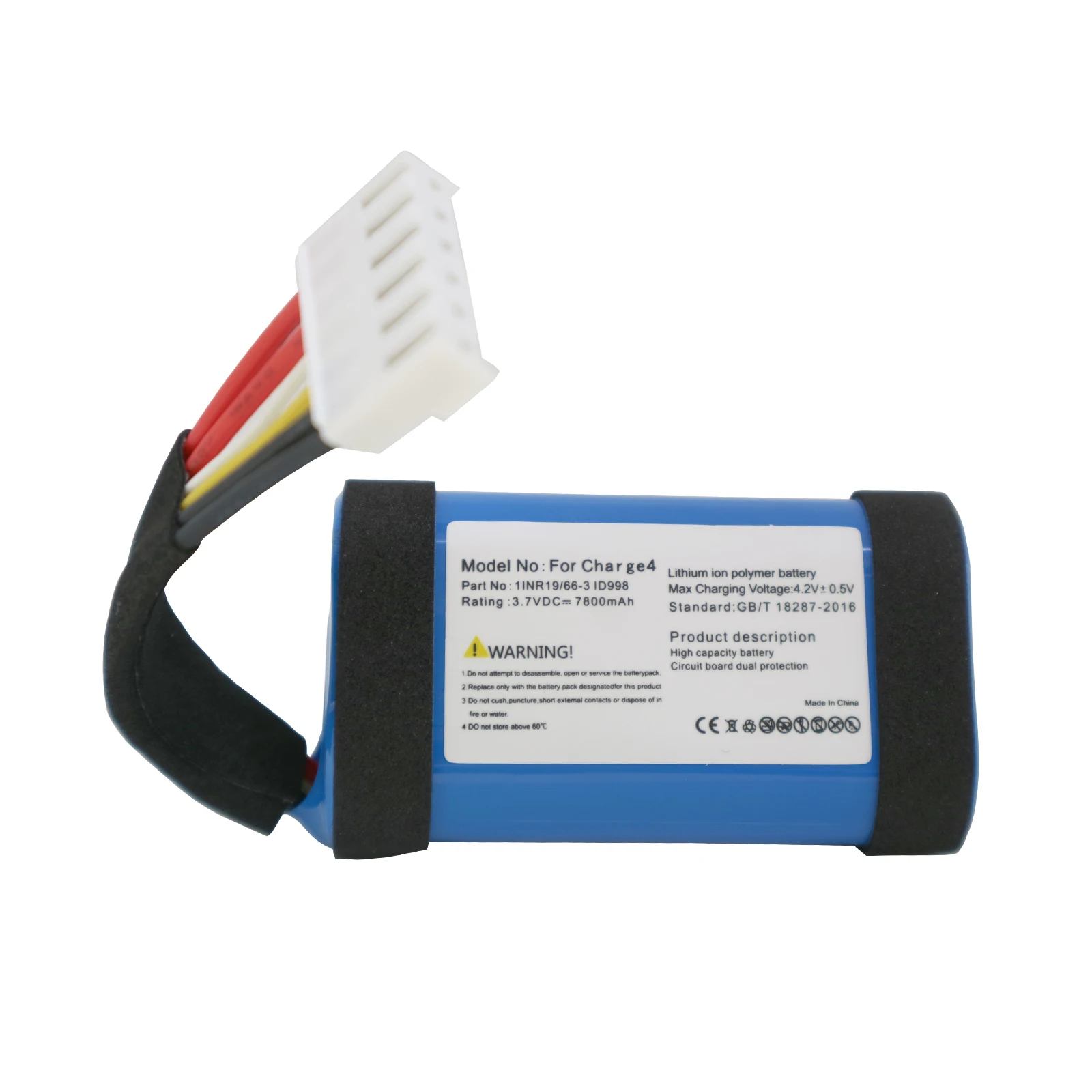 CAESEA 3.7V 7800mAh Battery Replacement for JBL Charge 4 Charge 4BLK, Charge 4J, Charge 4BLUAM, P/N ID998, SUN-INTE-118, 1INR19