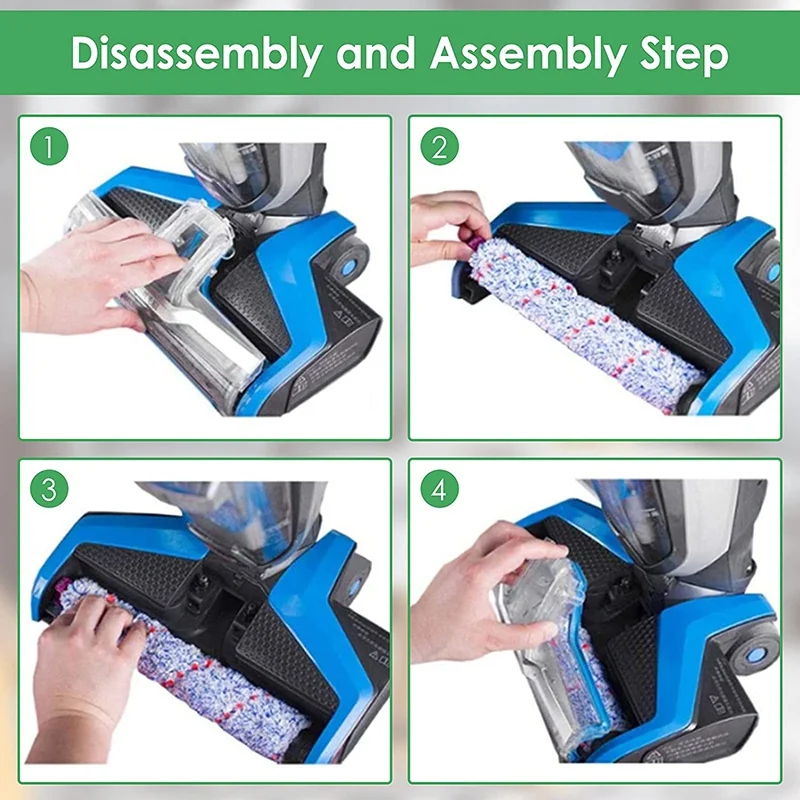 Replacements Compatible For Bissell Crosswave, 3 Multi-Surface Brush Roll 1868 + 3 Vacuum Filter 1866 Vacuum Filter