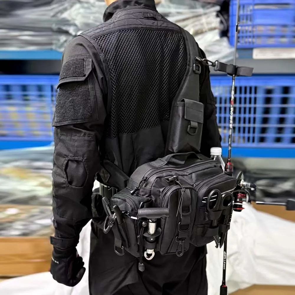 Riñonera bandolera camuflaje – Bolsa táctica multifuncional MOLLE - imagen 5