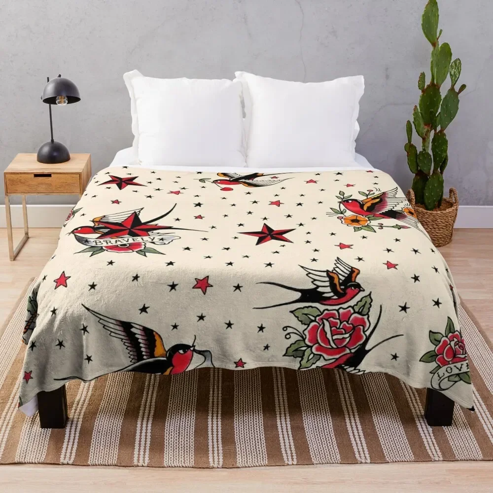 Tattoo flash pattern N 1 Throw Blanket Personalized Gift Picnic Blankets