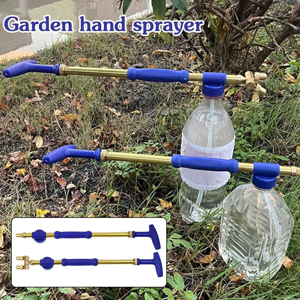 Garden Manual Reciprocating Sprayer Double Head Handheld Household Pump Spray Metal Rod Sprayer Pull Micro Manual Copper Pu F3R9