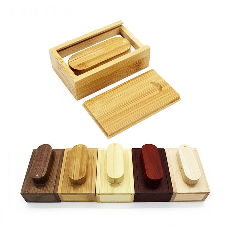 

JASTER Wooden USB Flash Drive 128GB Rotatable Pen Drive 64GB Creative Business Gift Memory Stick Bamboo Pendrive 32GB 16GB 8GB