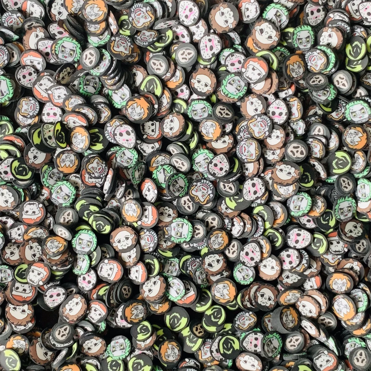100g Halloween Polymer Clay Scheiben Cartoon Killer Gesicht Fimo Ton Streu sel für Kunst handwerk machen DIY Schleim Füllung Zubehör