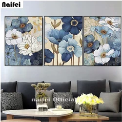 5D Diamond Painting Full Square Round Drill 5D Diamond Embroidery Rhinestone Abstract Flower Picture Mosaic Modern Home Decor