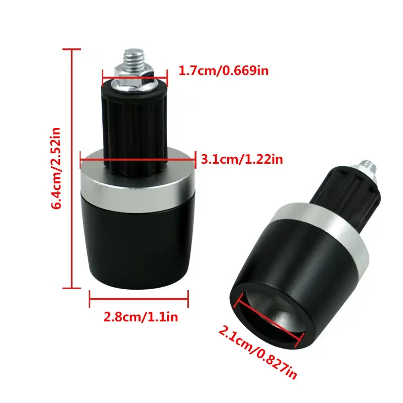 2 Stück Motorrad-Lenkerenden, 1 Paar CNC-Aluminium Anti-Vibrations-Gegengewichtsstopfen, Universelles Zubehör – Detail 3