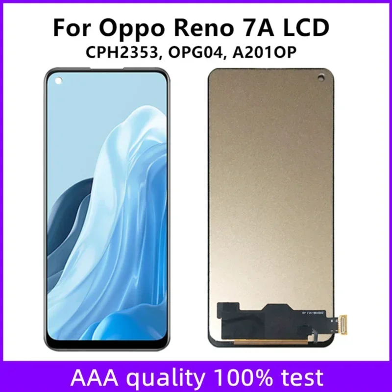 6.4 inch For Oppo Reno 7A LCD display CPH2353  OPG04  A201OP  touch screen digitizer assembly parts replacement For Reno 7A LCD