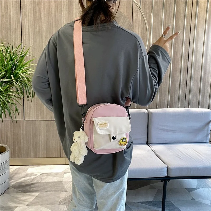 Mini Crossbody Bag for Women 2023 Fashion Small Female Canvas Shoulder Bags Korean Phone Purse Cute Students Purse Flap Bolsas