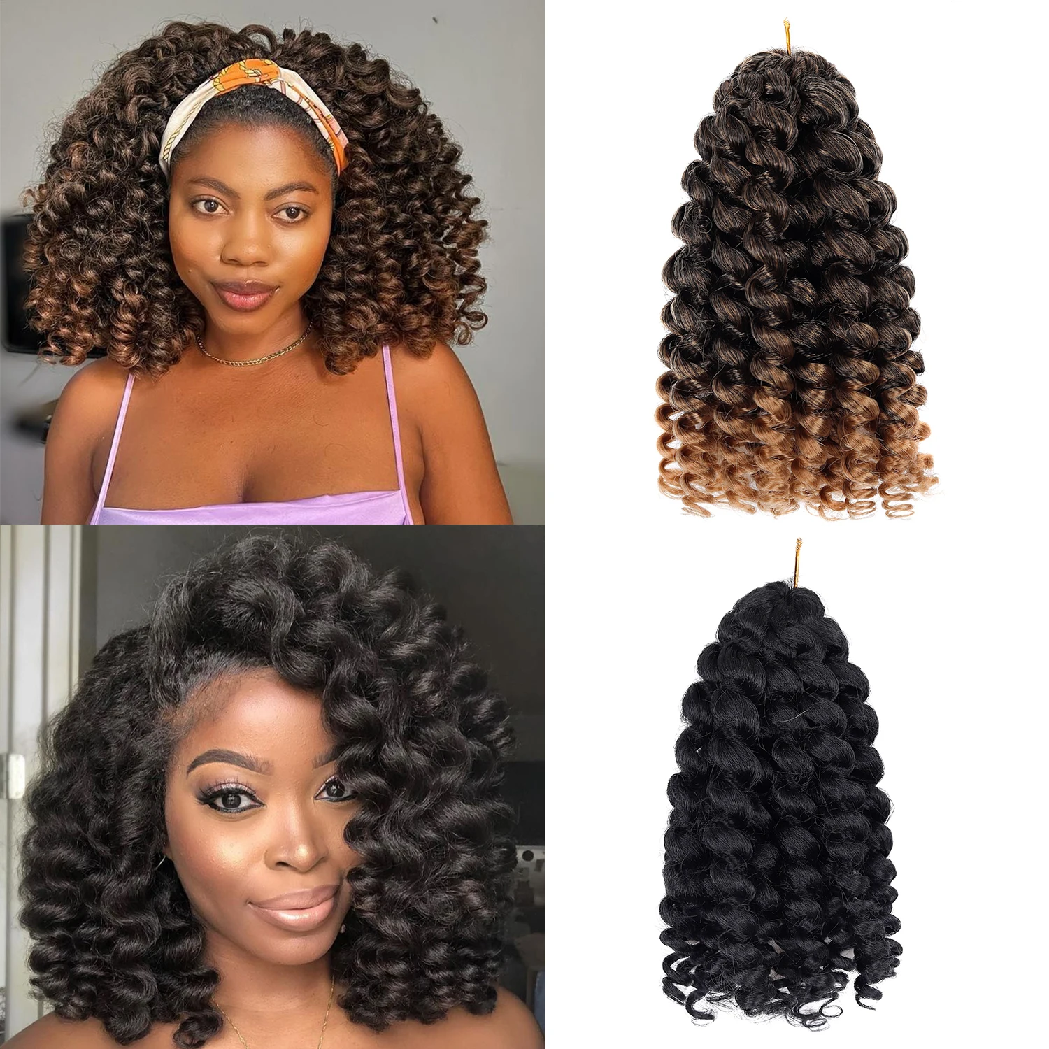

Wand Curl Crochet Braids Hair Jamaican Bounce Crochet Hair 8in Synthetic Wand Curl Jamaican Braids Ringlet Twist Hair Extension