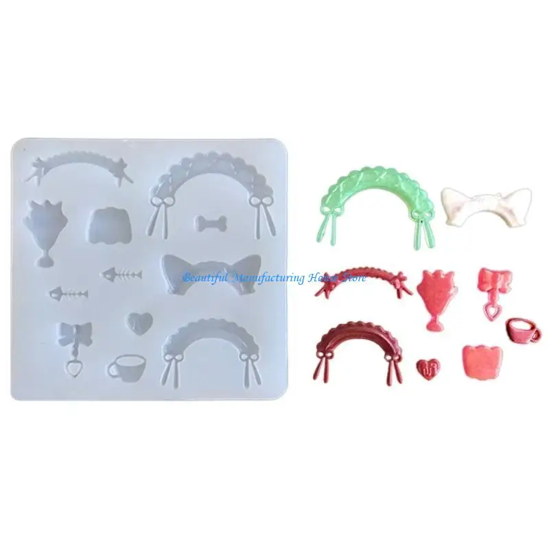 

E56A Bowknot Parts Resin Casting Mold Headdress Mold Necklace Silicone Mold