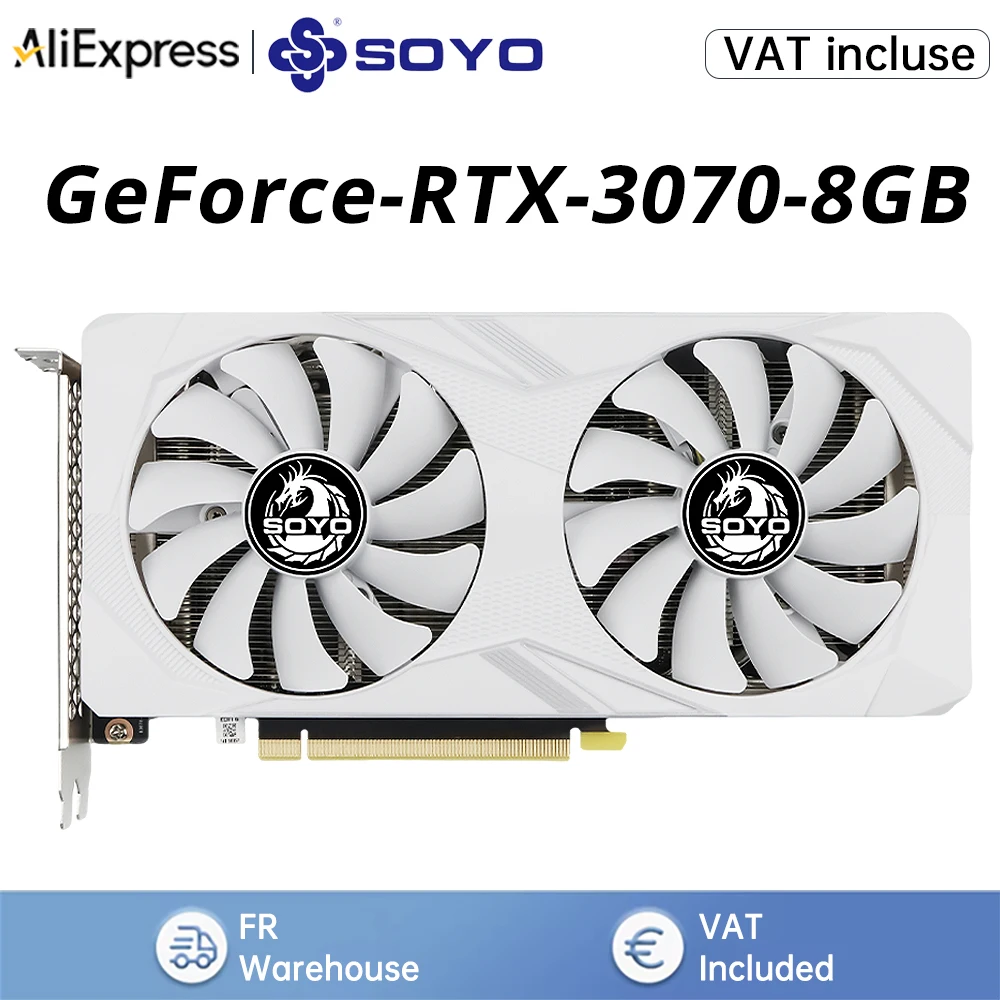 SOYO – nouvelles cartes graphiques de jeu NVIDIA GeForce RTX 3070, 8 go GDDR6, 256 bits, GPU pour ordinateur de bureau, composants informatiques RTX3070