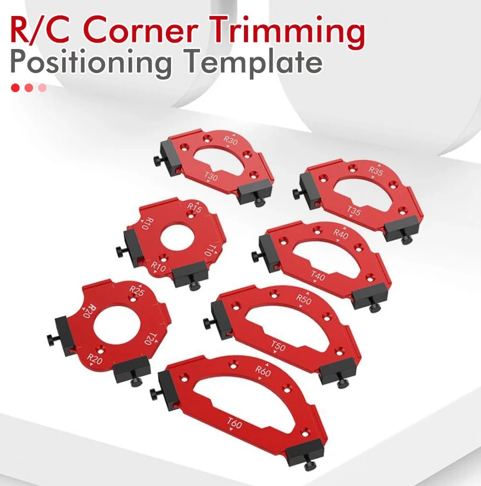 

Interior/Exterior Corner Rounding Router Template, R Gauge & Chamfer Jig for Wood Boards, Precision Edge Molding Tool