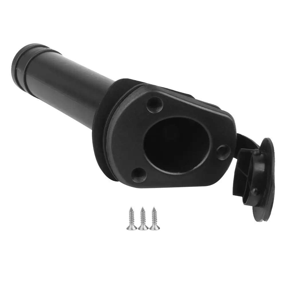 Nylon Fishing Rod Rack Flush Mount Tube Rest Bracket for Boat Kayak Canoe Double Rod Support Black