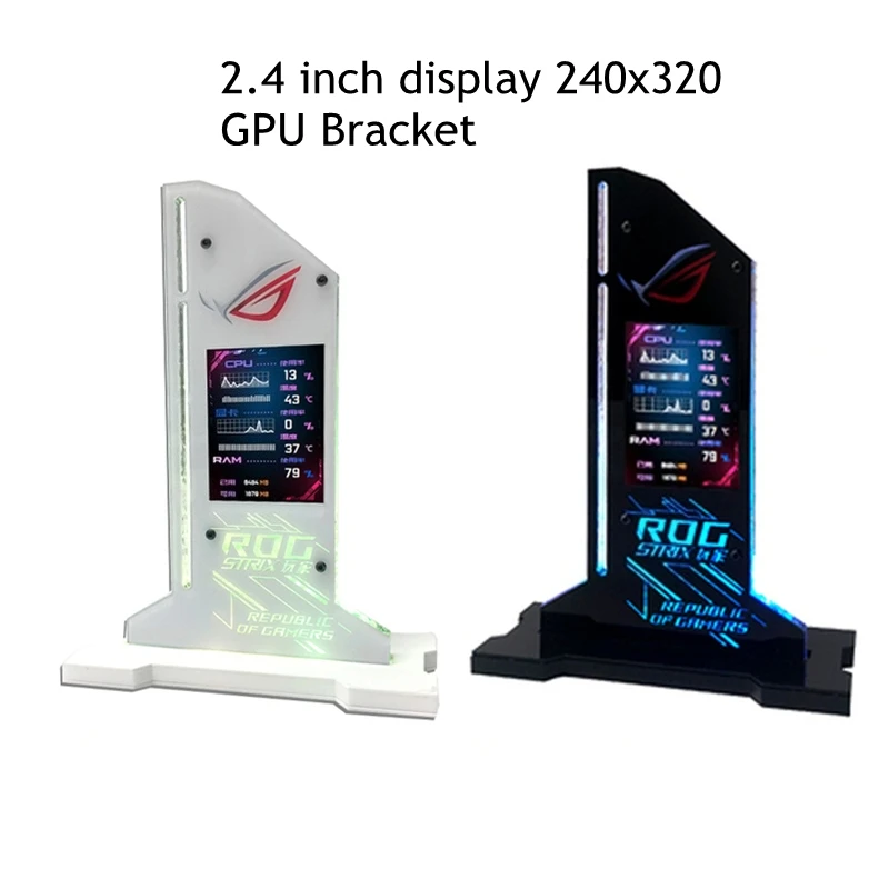 Graphic Video Card Bracket VGA Holder With 2.4 inch LCD Display Support RGB CPU GPU RAM Monitor AIDA64 for PC Gamer Cabinet DIY