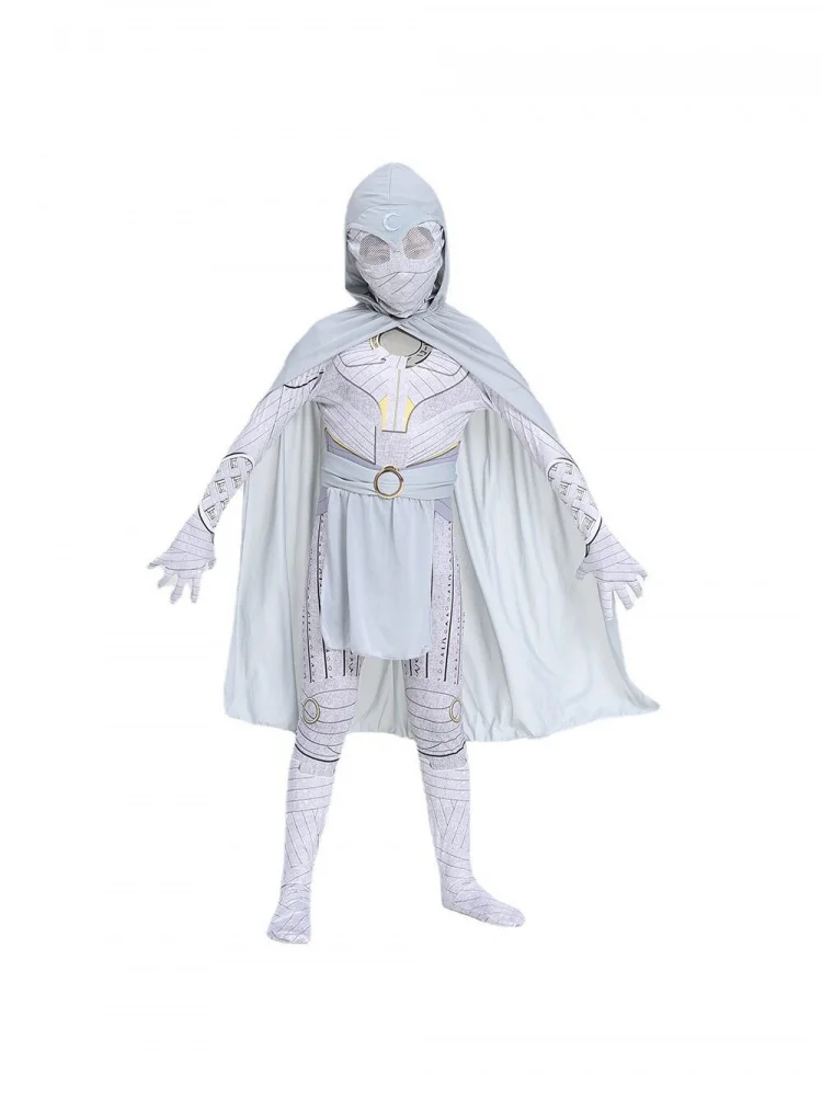 

Halloween Children's Moon Knight Cosplay Jumpsuit with Robe Character Role-playing Tight Fit Costume Polyester Material