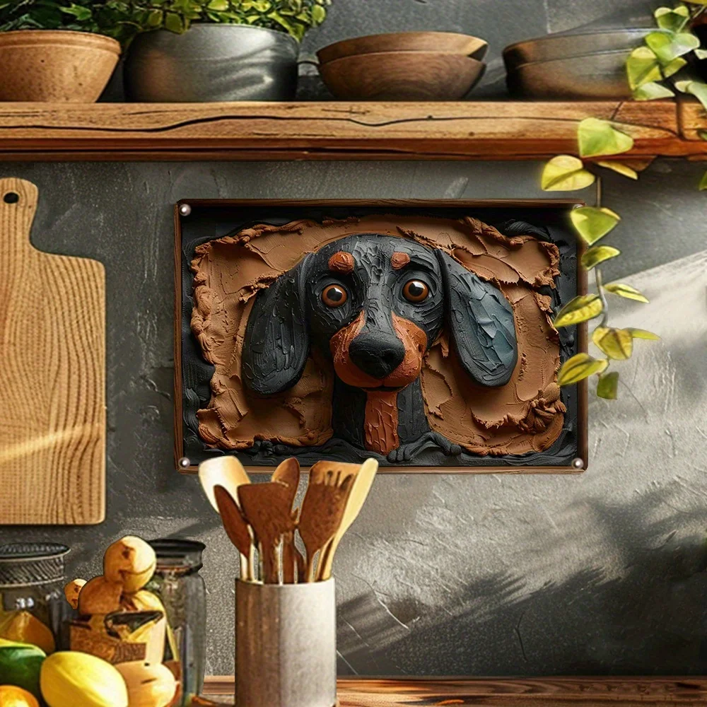 Dachshund Dog Vintage Metal Sign - Funny Autumn Winter Decor For Bedroom, Living Room, Classroom - Ideal Easter Gift For Lovers