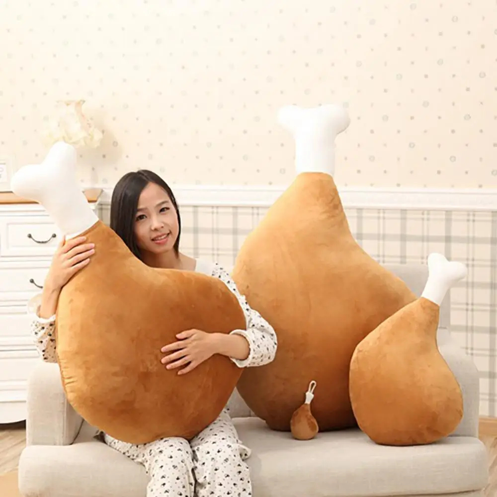 Creative Cute 3D Chicken Leg Plush Toy Sofa Sleeping Pillow Cushion Simulation Fried Chicken Doll Kids Christmas Gifts Girl Gift