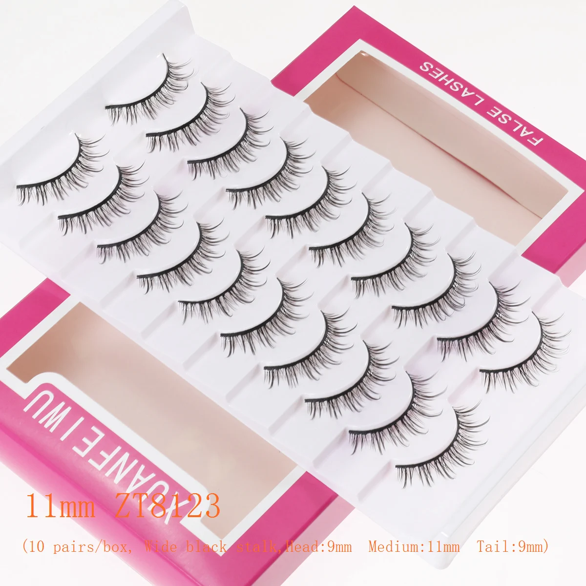 رموش Xuanfeiwu الطبيعية الواقعية المتناثرة ذات الشريط الكامل، رموش صناعية سهلة الاستخدام للمبتدئين، مكياج لتكبير العيون، رموش ذاتية التطعيم