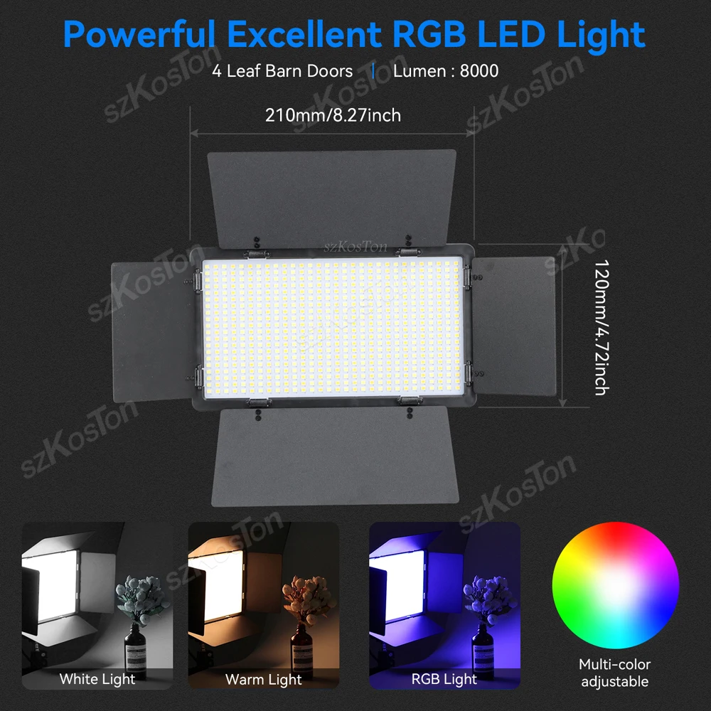 RGB LED Camera Video Light Panel Lighting Photo Studio Lamp Kit  Photography Lamp 3200K-5600K For Shoot Live Youbube Streaming