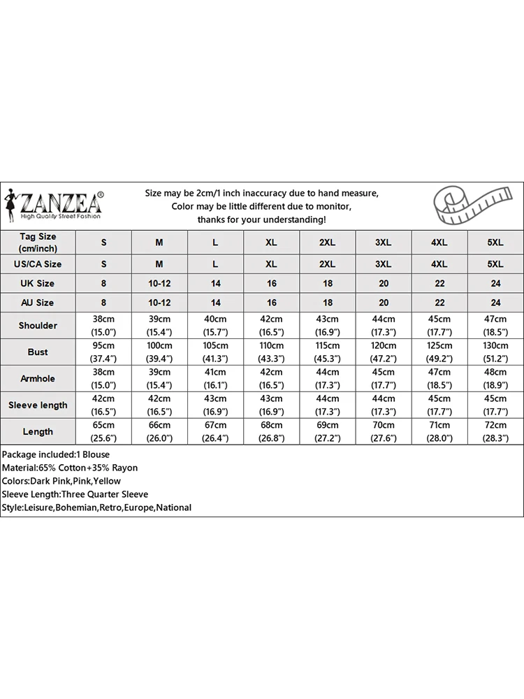 ZANZEA المرأة أنيقة 3/4 فانوس كم بلوزة الخريف الأزهار قميص مطبوع الربيع الصيف تونك القمم فام بلوزات فضفاضة غير رسمية