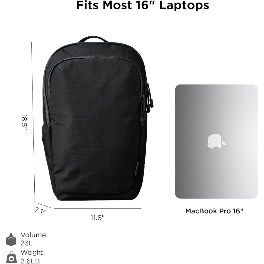 حقيبة ظهر ALPAKA Bravo سعة 23 لترًا - حقيبة ظهر للكمبيوتر المحمول تناسب أجهزة الكمبيوتر مقاس 16 بوصة وحاملات زجاجات المياه مبطنة بالصوف لحماية الأعمال #3