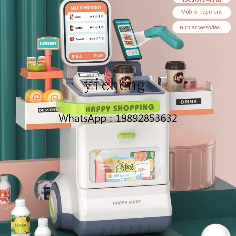 ZZ  Children Cash Register Toy Baby House Playing Simulation Supermarket Cashier Machine