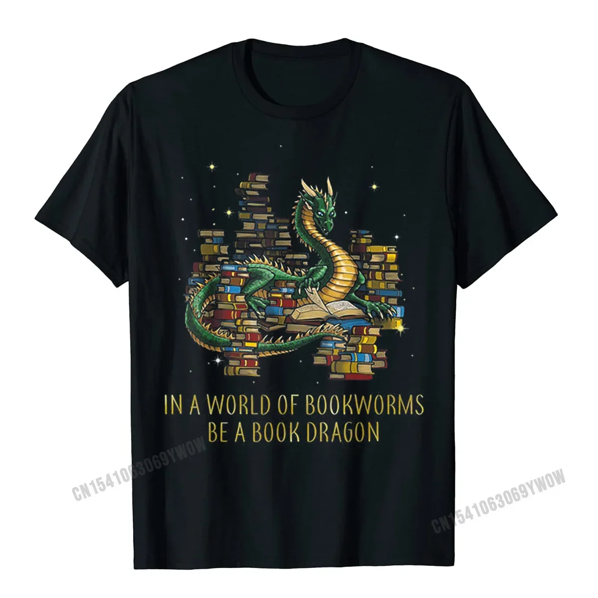 

In A World Of Bookworms Be A Book Dragon Funny Gift T-Shirt Men Casual Top T-Shirts For Men Cotton Tops T Shirt Fashion