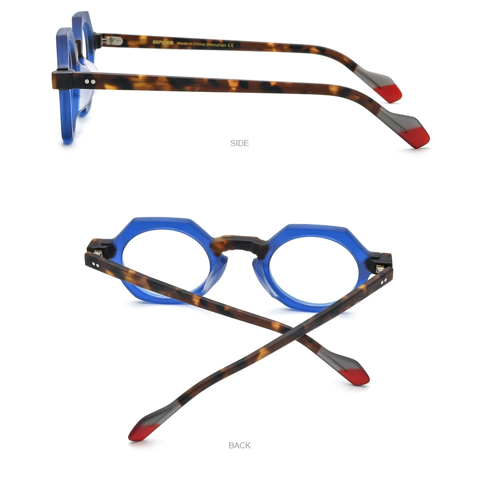 HEPIDEM Acetat Brille Rahmen Frauen Marke Designer runde Nerd Brille neue Männer dicke japanische handgemachte große Brille 9233 – Detail 21