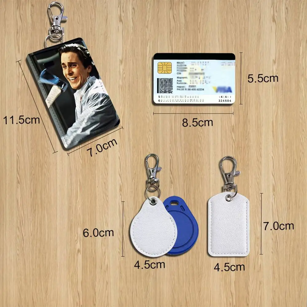 Patrick Bateman American Psycho Cartoon Singer Anime Card Keychain Fashion Pendant Bag ID Door Card Holder Bus Card Cute Adult