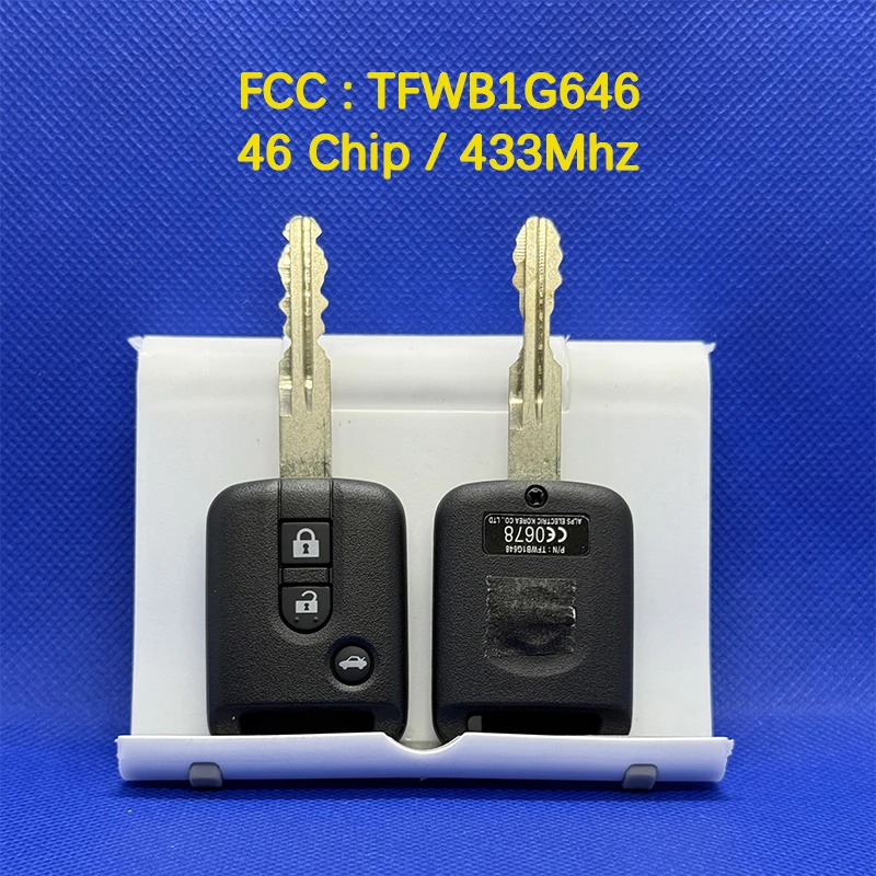 CN027091 Original 3 Button Smart Remote Insert Key Fob 46 Chip 433Mhz FCC TFWB1G646 For Sunny 2007-2011