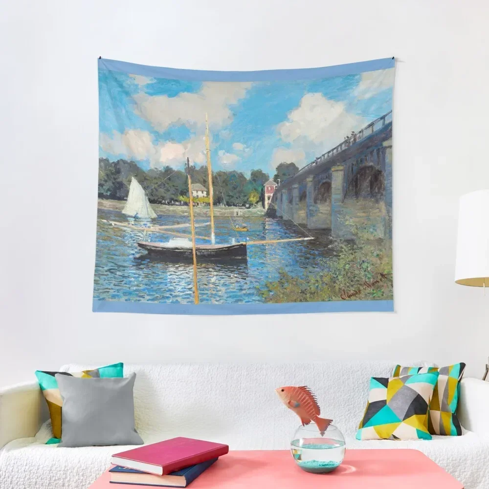 

High Resolution Monet - The Bridge at Argenteuil Tapestry Home Decorators Decorations For Your Bedroom Tapestry