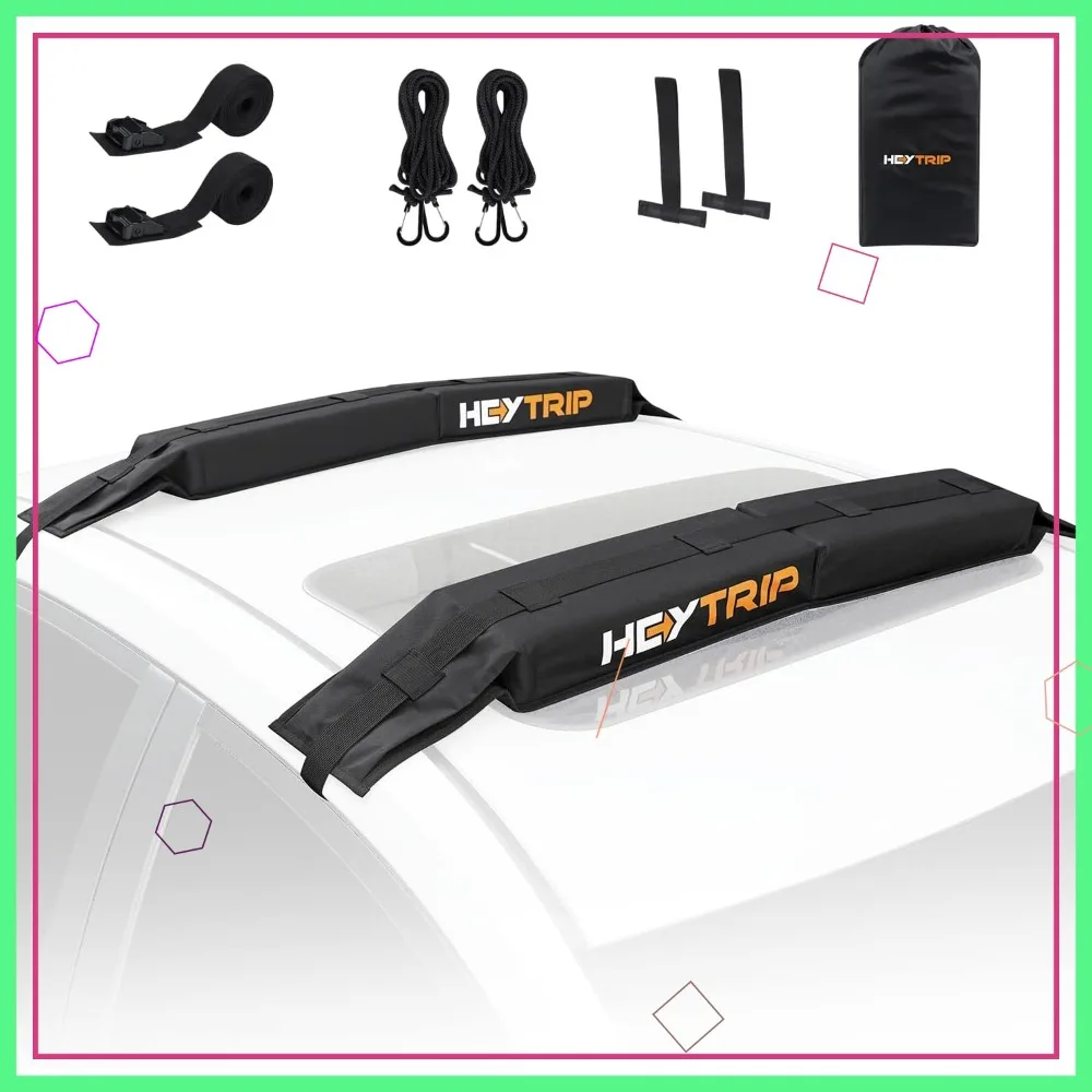 

Universal Soft Roof Rack Pads for Kayak, Surfboard, SUP, Canoe with 15FT Straps & Storage Bag