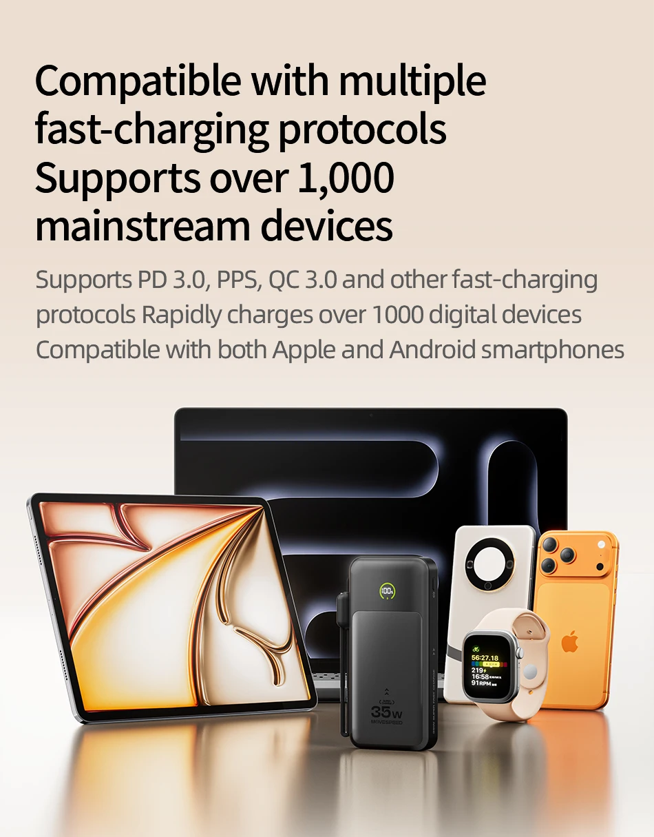 【CCC】MOVESPEED P20 Power Bank 20000 mAh Externer Ladegerät 35 W PD Powerbank mit schnellem Laden, LFP-Akku für iPhone Xiaomi Samsung – Detail 14
