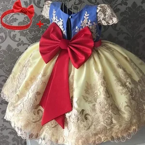 Elegant Princess Lace Formal Wedding Dress Luxury Embroidery Children Dresses for Vintage Girls Without Back Children Ball 6 Main sales luxury children's dress - №6