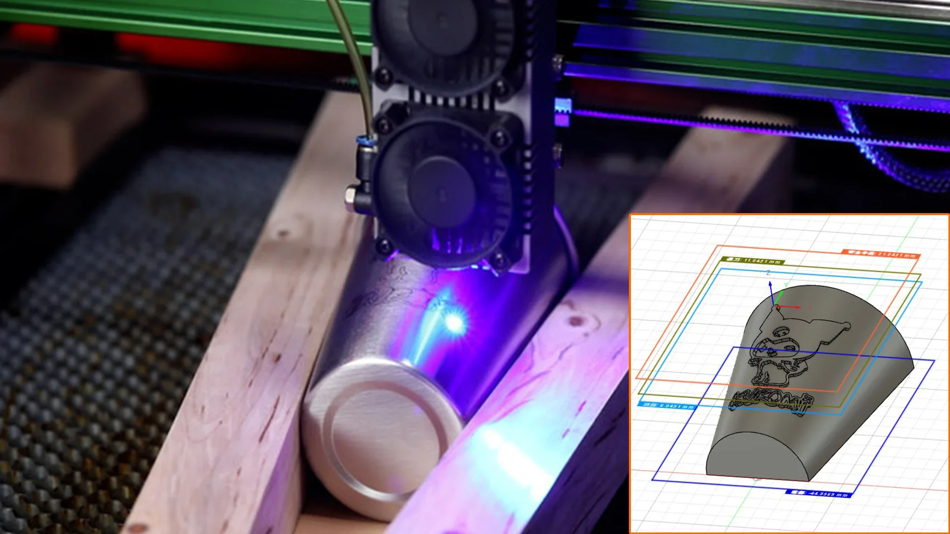 MAX 4 E80 24W Engraver 4 Axis Metal Wood Engraving CNC Cutter Machine Basic Kit+Honeycomb Board+Air Pump