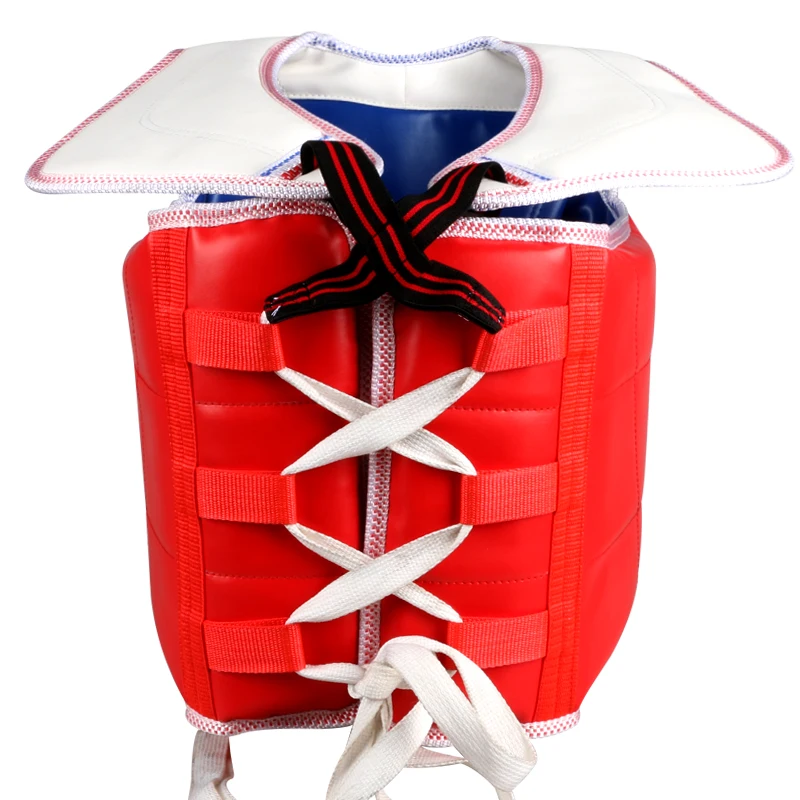 WTF Approve Taekwondo Chest Guard Kids Adults Red Blue Karate Tae Kwon Do Protectors Back Supporters TKD Armor Double-sided Wear