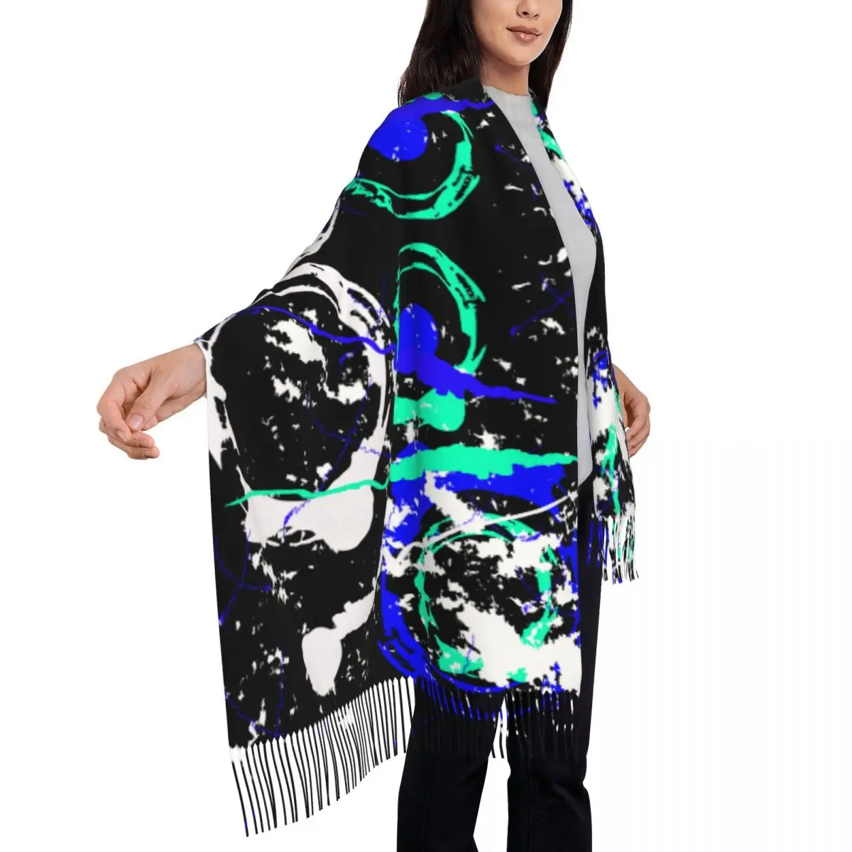 Abstract Artist Women's Tassel Shawl Scarf Fashion Scarf