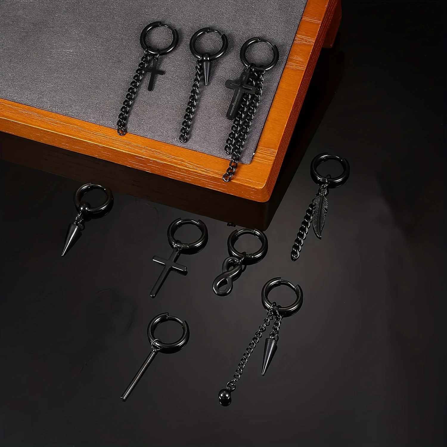 Dos pendientes de Aro de caden - Men'S Gothic Formal Wear reseña y precio