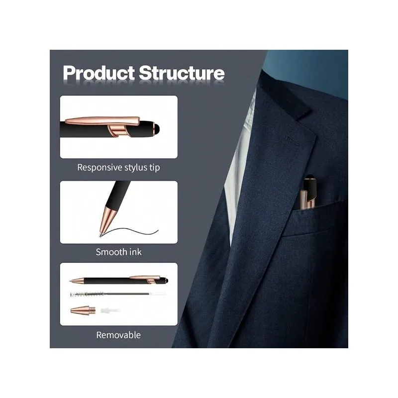 6-point pen set, exquisite and cute style, suitable for schools, teenagers and women, personalized round ballpoint pen gift view 6