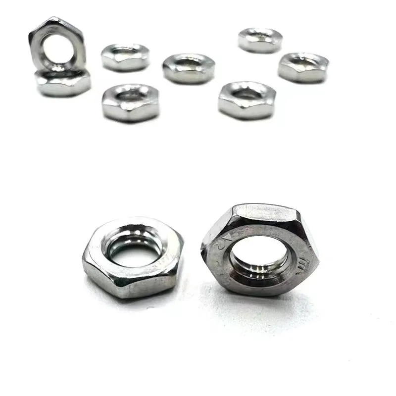 

2/25pcs M2 M2.5 M3 M4 M5 M6 M8 M10 M12 M14 M16 304 A2-70 Stainless Steel Flat Hex Hexagon Thin Nut Jam Nut DIN439 GB6172