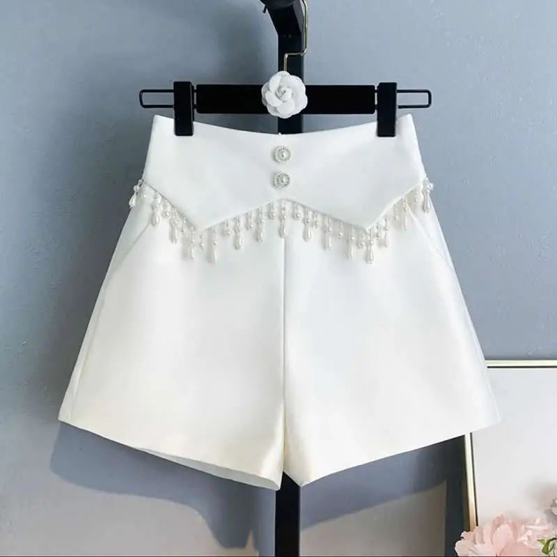 Korean Fashion Casual Summer Shorts Women Loose Wide Leg Pantalon Femme Black White High Waist Short Pants Female M-4XL Q262