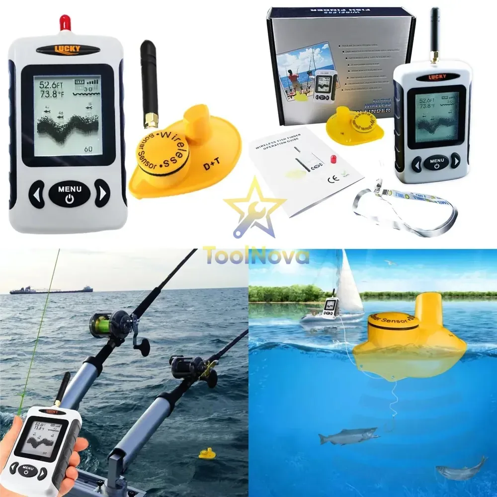 LUCKY Wireless 120 meters Range with Rod/Bait Boat Compatibility 45m Depth 90° Sonar Beam CE & RoHS Certified