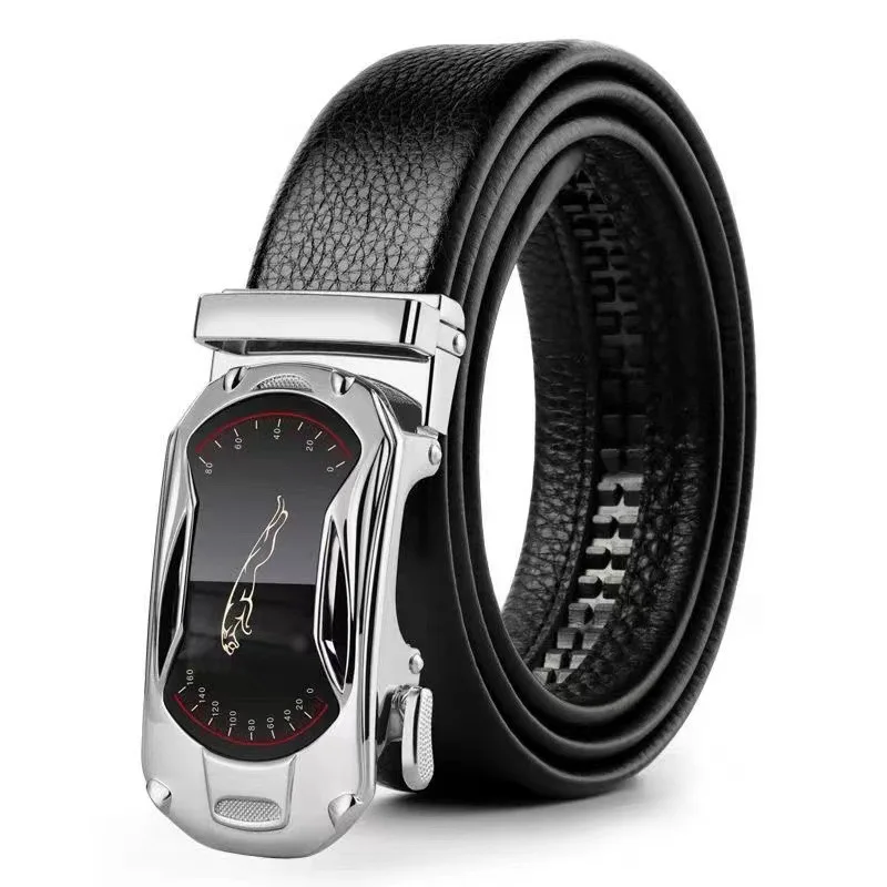 105 130 140 150 160 170cm Plus Size Leather Belt Metal Alloy Automatic Buckle Brand Luxury Designer Waist Belts for Men Jeans