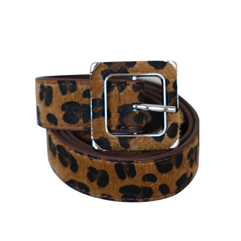 Fashion leopard print personalized belt for women, new niche design, slim and versatile, trendy and cool, spicy girl needle buck