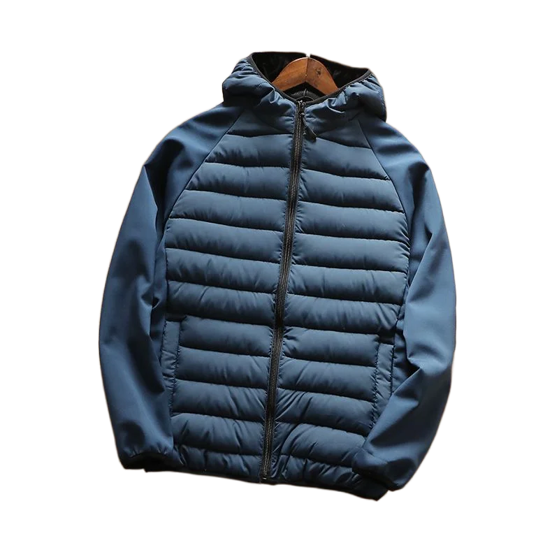 winter fleece mens hoodies zipper Light Down Jacket Men's Fashion Hooded Short Ultra-thin Lightweight Youth  Coat Down Jackets